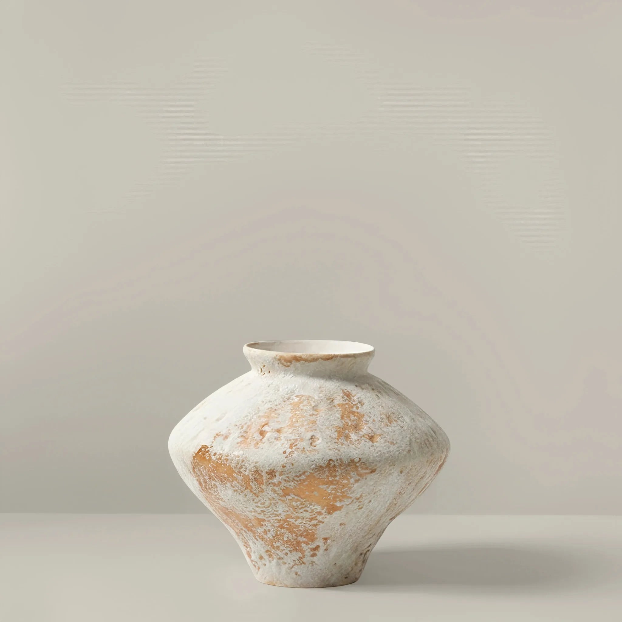 Vase terracotta patiné, ventru H 16 cm