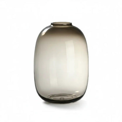 Vase verre ambré mat, cylindre H 26 cm