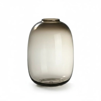 Vase verre ambré mat, cylindre H 31 cm