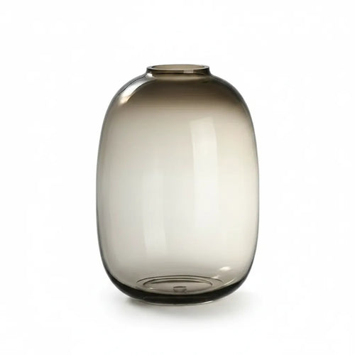 Vase verre ambré mat, cylindre H 31 cm