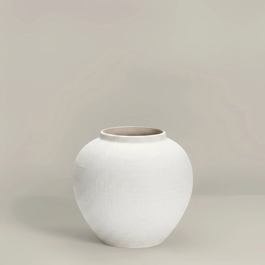 Vase céramique effet pierre, boule H 20 cm