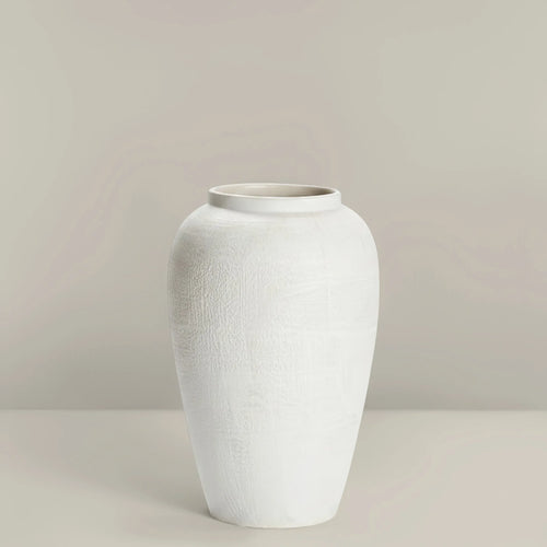 Vase céramique effet pierre, cylindre H 28 cm