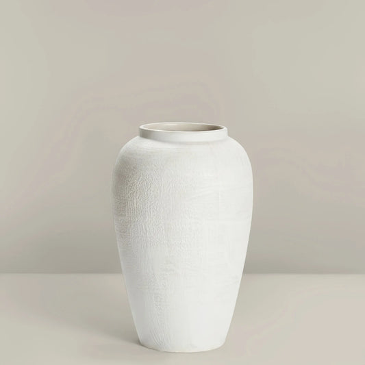 Vase céramique effet pierre, cylindre H 28 cm