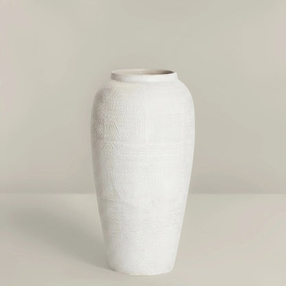Vase céramique effet pierre, cylindre H 34 cm