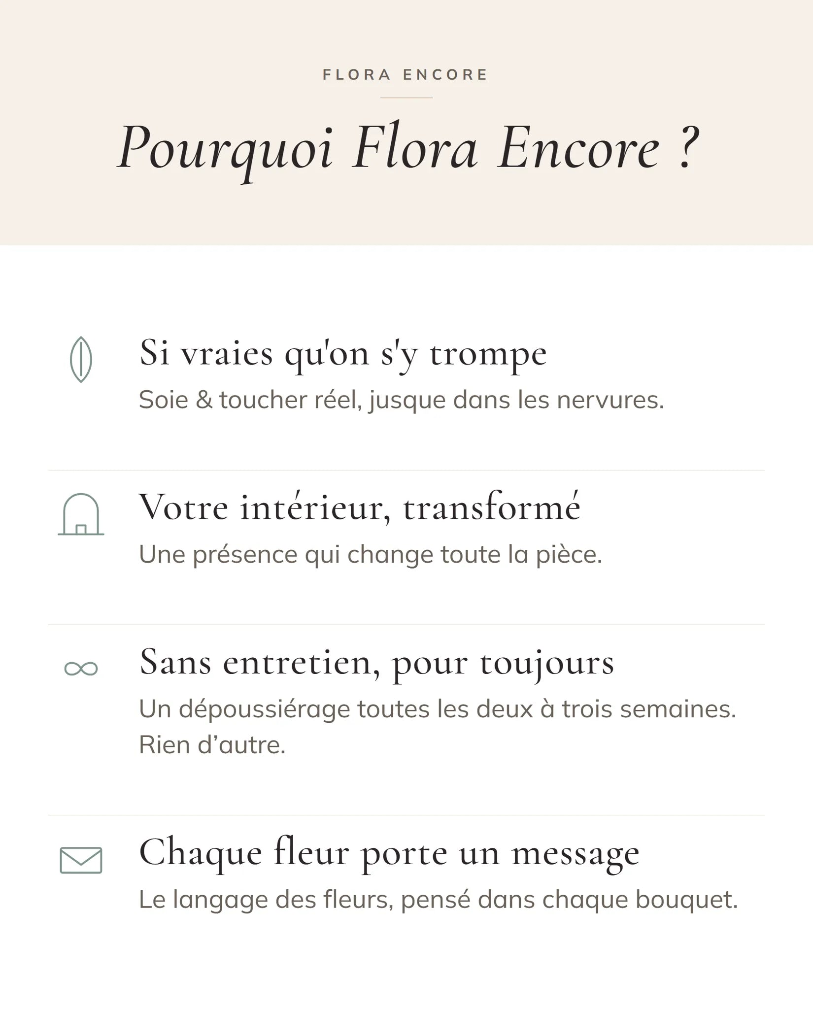 Pourquoi Flora Encore — nos quatre engagements